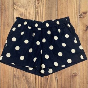 Women’s J. Crew navy blue white polka dot shorts 4